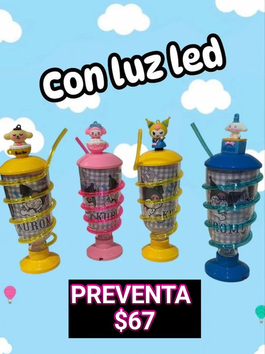 Vaso con Luz y popote